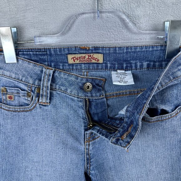 Paris Blues Cropped Jeans Womens Size 1 Straight Leg Low Rise Light Wash Blue - Picture 5 of 12